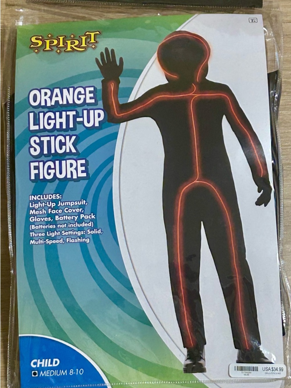 Spirit Orange Light-Up Stick Figure Costume